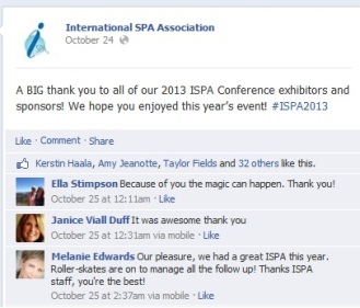 International Spa Association 2013 Facebook